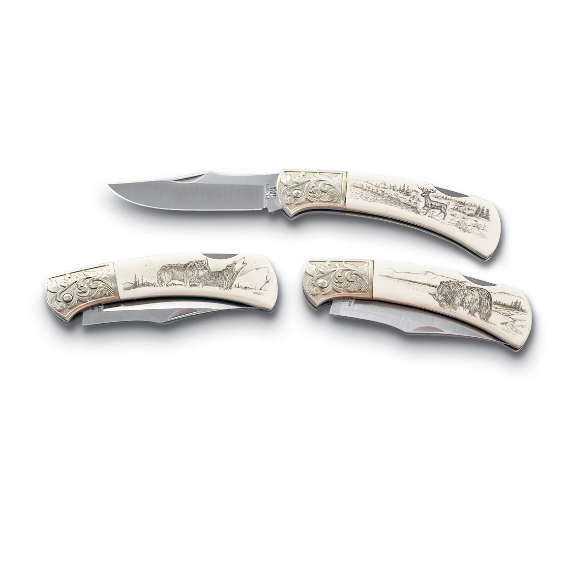 Lakota Scrimshaw™ Knife 98684, Folding Knives at Sportsman's Guide