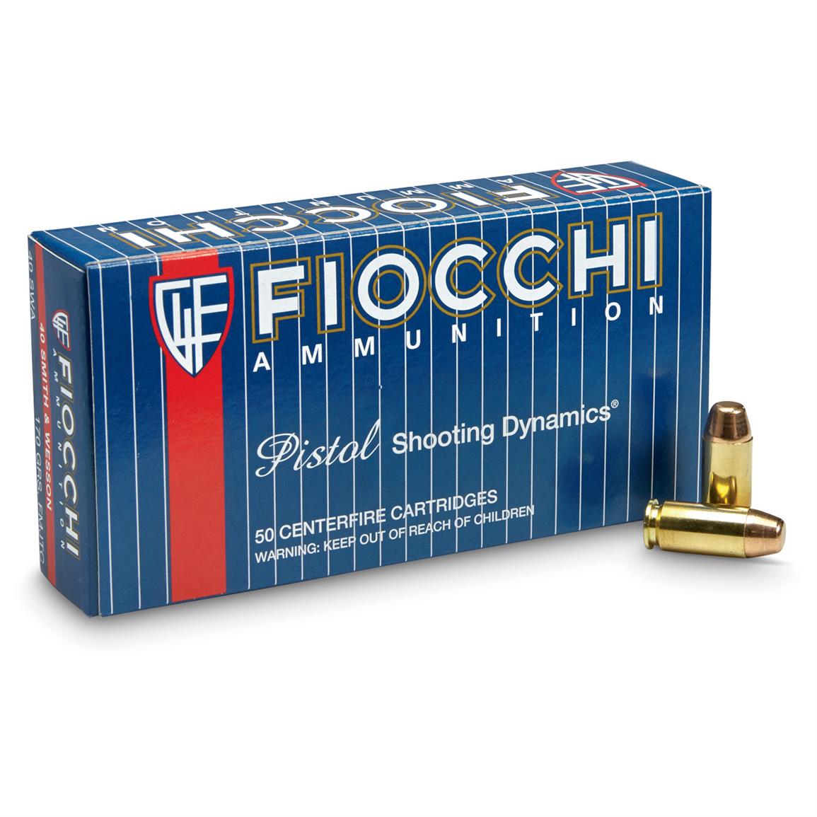 Fiocchi, .40 Smith &amp; Wesson, 170 Grain, FMJ-TC, 250 Rounds