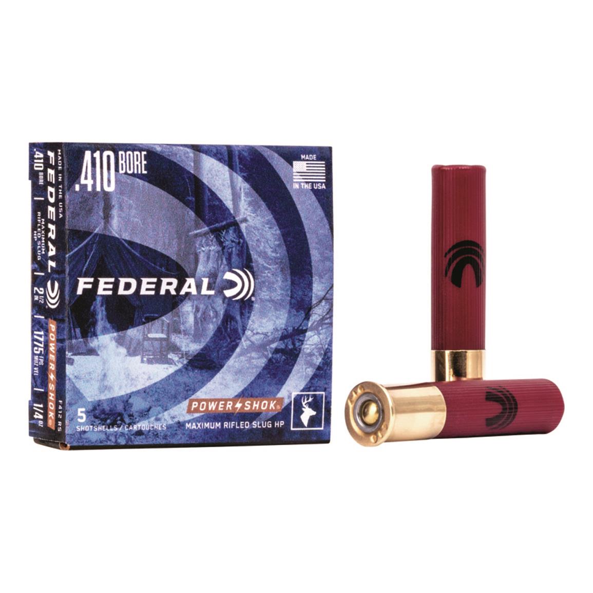 Federal Classic, 410 Gauge, 2 1/2", 1/4 oz., Rifled Slugs, 5 Rounds