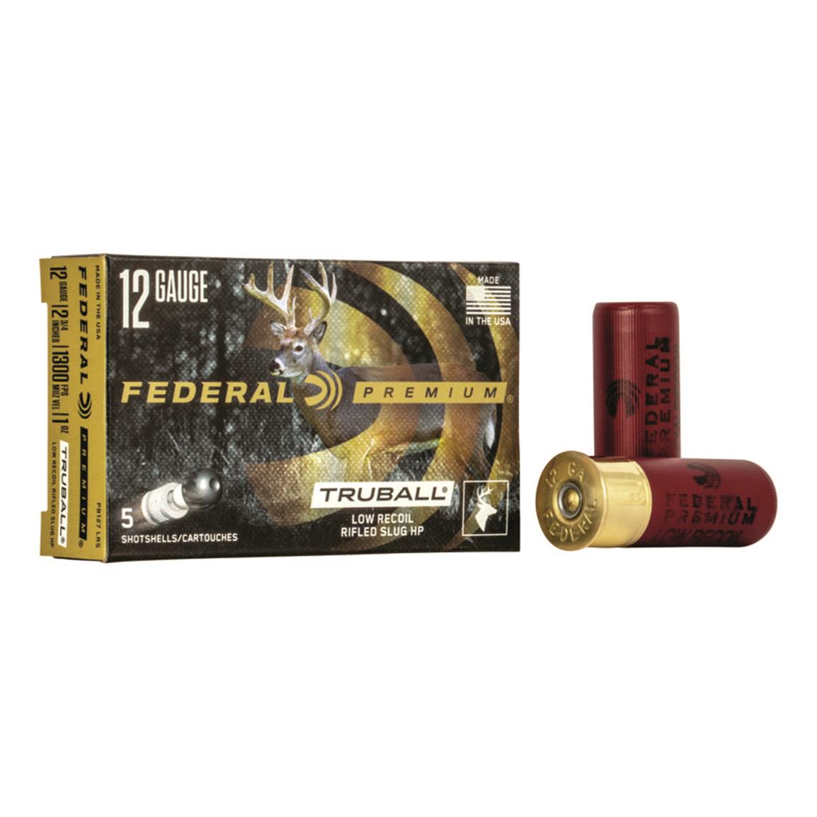 Federal Premium Vital-Shok Low-Recoil, 12 Gauge, 2 3/4", 1 oz. TruBall Rifled Slug, 5 Rounds