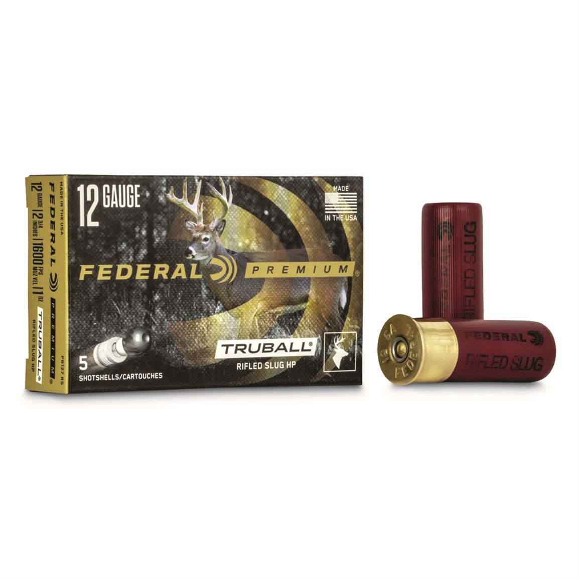 Federal Premium Vital-Shok, 12 Gauge, 2 3/4", 1 oz. TruBall Rifled Slug, 5 rounds
