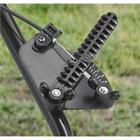 Has an adjustable switch for flow of seeds, ice melt, sand, etc.