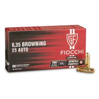 Fiocchi Classic Line, .25 ACP, FMJ, 50 Grain, 50 Rounds