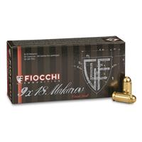 Fiocchi Pistol Shooting Dynamics, 9x18mm Makarov, FMJ, 95 Grain, 50 Rounds