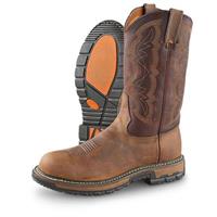 Side zip Western Boots, Brown 
