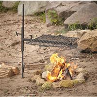 Easy to adjust, swings into or away from the heat for temperature control
