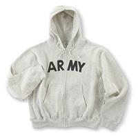 New U.S. Military - issue Zip - front Army Hoodie, Light Gray - 171886