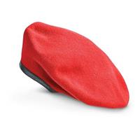 2 New German Military Surplus Wool Berets, Red