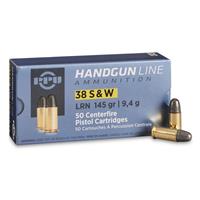 PPU Handgun Line, .38 S&W, LRN, 145 Grain, 50 Rounds