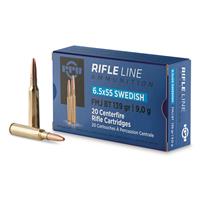 PPU, 6.5x55 Swedish, FMJBT, 139 Grain, 20 Rounds