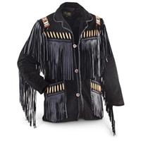 Scully® Fringed / Beaded Leather Jacket, Black - 229301, Uninsulated ...