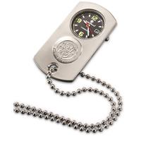 Includes 30" neck chain, Silver
