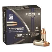 Fiocchi Extrema, 9mm, XTP JHP, 115 Grain, 25 Rounds