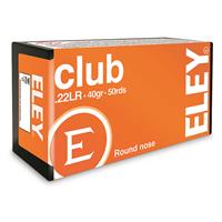 Eley Club, .22 Long Rifle, LRN, 40 Grain, 50 Rounds