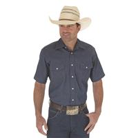 Wrangler Men's Cowboy Cut Firm Finish Short Sleeve Western Snap Shirt ...