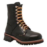 Women's 9-inch Ad Tec Crazy Horse Logger Boots, Brown