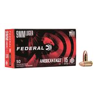 Federal American Eagle, 9mm, FMJ, 115 Grain, 50 Rounds
