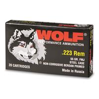 Wolf WPA Polyformance, .223 Remington, 55 Grain, FMJ, 200 Rounds
