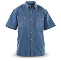 Guide Gear Men's Sawtooth Short-Sleeved Denim Shirt - 578192, Shirts ...