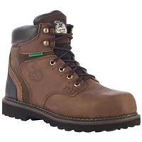 Men's Georgia Boots 6-inch Brookville Steel Toe Waterproof Work Shoes, Dark Brown