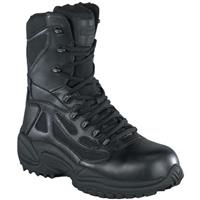 Women's Reebok® Composite Toe 8 inch Side Zip Stealth Boots, Black