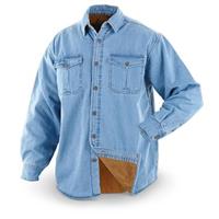 fleece lined denim shirt mens