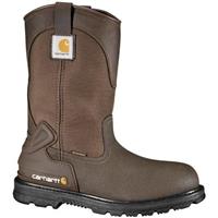 Men's Carhartt 11-inch Waterproof Steel Toe Mud Wellington Work Boots, Brown