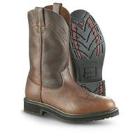 Guide Gear Men's 12-inch Pull-On Leather Work Boots