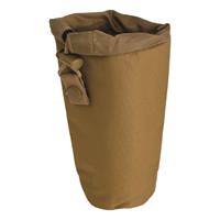 Drawstring closure secures bottle