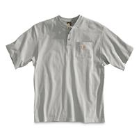 Carhartt Men's Workwear Pocket Short Sleeve Henley Shirt, Heather Gray