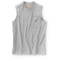 Carhartt Men's Workwear Pocket Sleeveless Shirt, Heather Gray