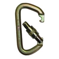 Zinc-plated steel construction with anodized aluminum screw gate lock
