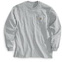 Carhartt Men's Long-sleeved Pocket T-shirt, Heather Gray