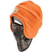 Carhartt Fleece 2-in-1 Hat with Face Mask, Bright Orange