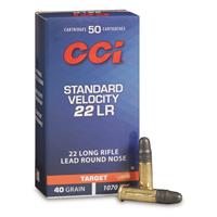 CCI Standard Velocity, .22LR, LRN, 40 Grain, 50 Rounds