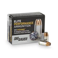 SIG SAUER Elite V-Crown, .40 Smith & Wesson, JHP, 165 Grain, 20 Rounds