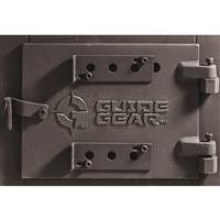 Hinged cast iron door with adjustable vents