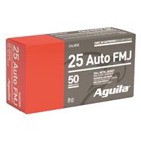 Aguila, .25 ACP, FMJ, 50 Grain, 50 Rounds