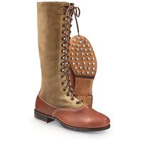 Brown laces on 12-eyelet and 20-clip lacing