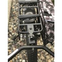 Quick attachment latch allows for fast, easy connection/disconnection to bike