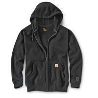 Carhartt Men's Rain Defender Paxton Heavyweight Hooded Zip Front Sweatshirt, Black