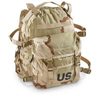 3 Day Assault Pack with shoulder / waist / sternum straps, rigid back panel, hydration ports, compression straps and MOLLE straps for adding more gear