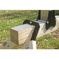 Designed to attach to 2in x 4in legs and 4in x 4in rail