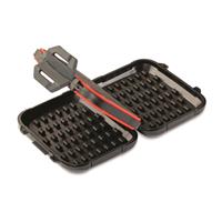 Slotted compression foam divider protects jigs and provides additional jig storage