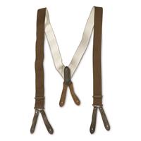 German Military Surplus Button Suspenders, 2 Pack, Used