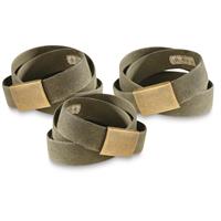 German Military Surplus Canvas Trouser Belts, 3 Pack, Like New