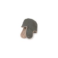 Synthetic fur ear flaps with snaps