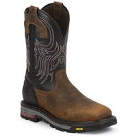 Justin Men's Reddish Waxy Milled Buffalo Steel Toe Commander-X5 Work Boots