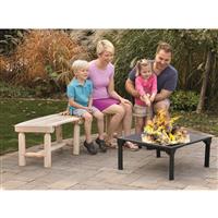 Curved design fits perfectly around a fire pit