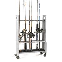 Organized Fishing Driftwood Rolling Fishing Rod Rack